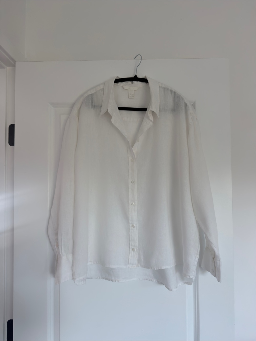 H&M White Linen Button-Down Shirt